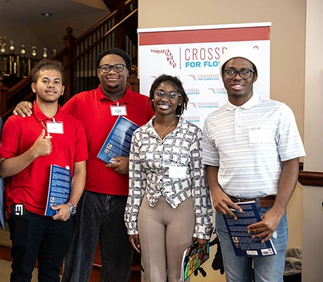 Crossroads Banner with four Youth